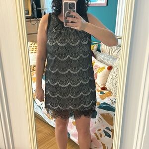 Vintage 2000s f21 lace overlay mini dress. One spot where threads are loose